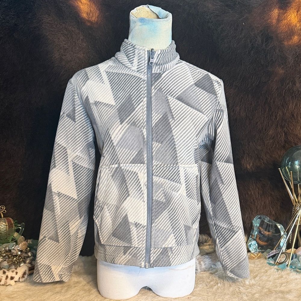 Eddie Bauer Kids Geometric Zip-Up Jacket - Gray & White 10/12 (BK7)